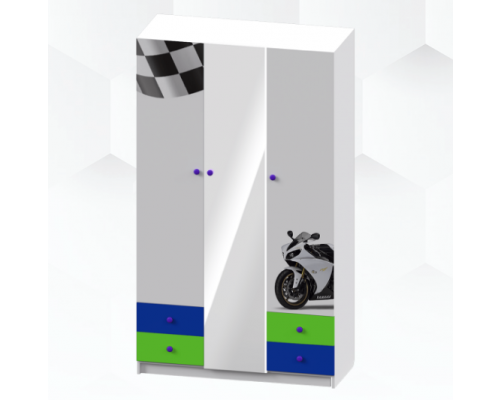 Шкаф 3-х дверный ''Карусель-1'' с зеркалом